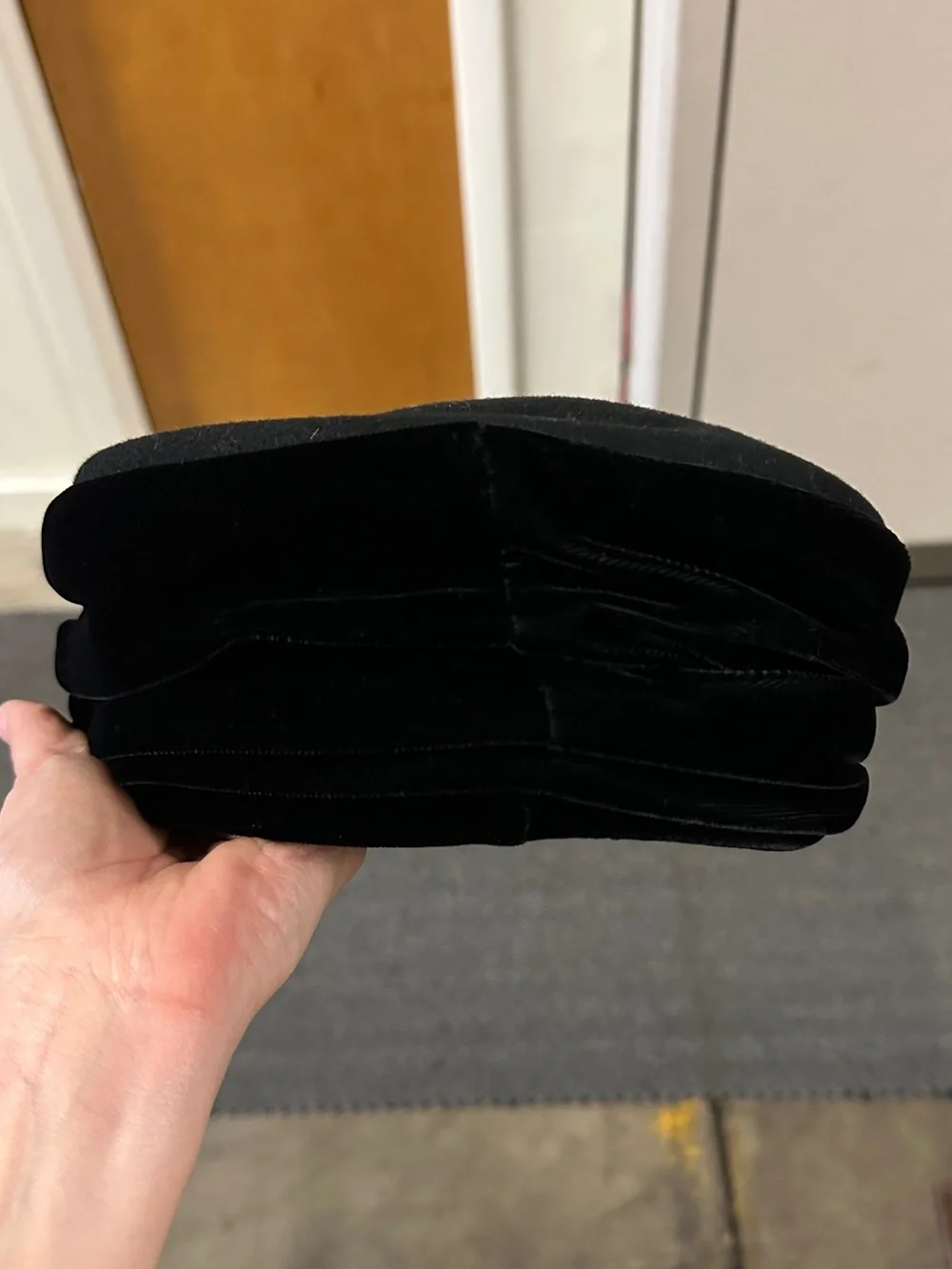 Black Velvet Folded Tina Luxe Hat - Women Accessories